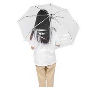Cafopgrill Paraguas Automático Transparente Portátil Tres Pliegues Paraguas Resistente al Viento Protección UV para Hombre Mujer