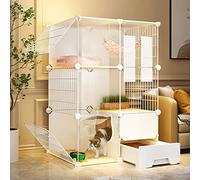 CAGAS DE CATO Porto Peto DE CERRA Gato GAT BACT BUTS para CATOS para Gatos, Puppy PLAYPEN DIY Cat Playpen Metal Wire Whire Cierras Ideales para 1-2 Cats, White （Accesorios no incluidos） (tamaño: