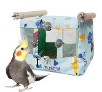 Cage Bird Bed, Breathable Bird Nest, Waterproof Cloth Tent, Soft Cool Mat Lining, Cozy Secure Design, Reusable Material for Cockatiel Conure Lovebird Resting Sleeping