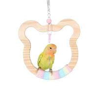 Cage Swing - Madera y algodón Rope, 7,28 x 7,28 in Parakeet Exercise Toy Bird Perch Activity Stand And Natural Grip Support | Enrichment Play Swing For Budgies, Conures, Gray Parrots