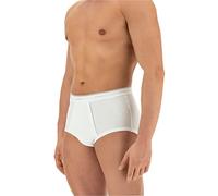 CAGI 3 bragas clásicas para hombre 1200 alto con apertura de puro algodón acanalado, Color blanco., XL