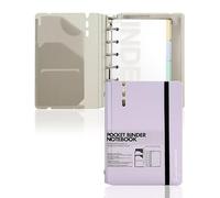 CAGIE Carpeta de anillas A7 rellenable, 6 anillas, cuaderno con registro, hojas sueltas, Diario con bolsillos, A7, paquete de recarga con regla cuadrada, página Daily&Dot, 4,13 x 5,71 pulgadas