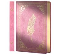 CAGIE Cuadernos de diario de tapa dura gruesa de 320 páginas, diario vintage de cuero para mujeres y hombres, diario universitario a rayas para escribir con caja de regalo, 5.7 x 8.3 pulgadas, oro