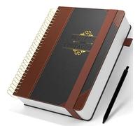 CAGIE Vintage Spiral Notebook, Black