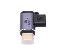 CAGUYLONA Adaptateur magnétique de Type C Vers Type C, adaptateur USB-C à Charge Rapide 40 Gbps 100 W, connecteur magnétique en Forme de L à 90 degrés pour vidéo 8K 120 Hz, Avec Coque en