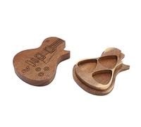 CAGUYLONA Caja de púas de Guitarra de Madera, Soporte de Almacenamiento de púas de Guitarra de Madera Maciza, Accesorios artesanales para Instrumentos Musicales con Acabado Liso, Ideal para