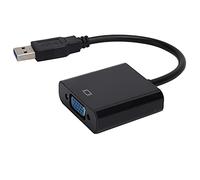 CAGUYLONA Convertidor USB 3.0 a VGA, Cable Adaptador HD 1080P con Velocidad de 5 Gbps, Tarjeta de Video Externa para configuración de múltiples monitores, Plug-and-Play para portátiles, (Negra)