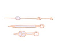 CAGUYLONA Juego de manecillas de reloj de aleación, manecillas de hora, minutos, segundos, piezas de reparación de relojes de oro rosa, manecillas luminosas para visibilidad nocturna, con
