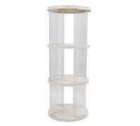 CAGUYLONA Torre de estantería giratoria, estantería de Esquina para niños, estantería giratoria de 360 Grados con diseño Redondo Transparente, Estante de Almacenamiento apilable para (3 Niveles)