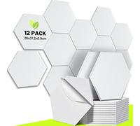 CAHAYA 12 Paquetes De Paneles Acústicos Autoadhesivos De 36 * 31,2 Cm Con 9 Mm De Grosor Panel De Aislamiento Acústico Que Absorbe El Ruido Para La Puerta De La Oficina, Blanco CY0314-2