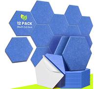 CAHAYA 12 Paquetes De Paneles Acústicos Autoadhesivos De 36 * 31,2 Cm Con 9 Mm De Grosor Panel De Aislamiento Acústico Que Absorbe El Ruido Para La Puerta De La Oficina, Azul CY0314-6