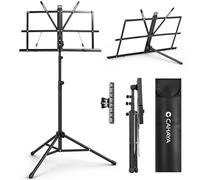CAHAYA 2 en 1 Atril de Música Portátil - Escritorio & Suelo Atril, Altura Ajustable, Plegable con Bolsa y Pinza para Partituras, Ideal para Estudiantes, Músicos y Actuaciones al Aire Libre