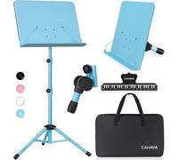 CAHAYA Atril Musica Extensible & Atril: Sobremesa 2-EN-1 Soporte para Partituras Plegable con Altura Ajustables de 80-145cm Incluye Bolsa de Transporte Color Azul Modelo CY0194-3