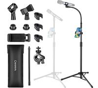 CAHAYA CY0312 - Soporte universal para micrófono de cuello de cisne con soporte para smartphone y bolsa de transporte, para rendimiento, canto, discurso, boda, escenario y exteriores