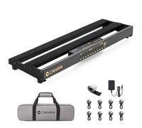 CAHAYA Gitarren Pedalboard mit Netzteil - Tragbares Aluminium Effektboard für Gitarre mit USB-Ausgang, Tasche, Kabel & Stromadapter, Pedalboard Set für Bühne und Anfänger, 49 * 13 cm, 0,86 kg