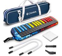 CAHAYA Instrumento Melódica CY0347 de 32 teclas: boquilla de doble tubo, teclado de piano de aire, instrumento musical con bolsa de transporte, 32 teclas