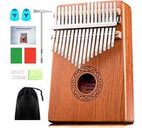 CAHAYA Kalimba CY0338 - Juego de piano de pulgar de madera de caoba de 17 teclas con teclas grabadas, pianos de dedo con bolsa de transporte, piano de dedo