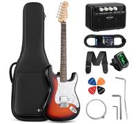 CAHAYA Kit de Guitarra Eléctrica Sunburst: CST100 con Pastillas S-S-H, Mástil de Arce, Cuerpo de Álamo, Diapasón de Laurel. Incluye Amplificador de 10W y Funda de 600D