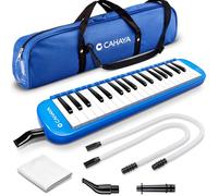 CAHAYA Melodica CY0049-2 - 37 teclas con bolsa de transporte y 2 con boquillas, teclado de piano de aire, instrumento musical para niños y adultos, azul, modelo CY0049-2