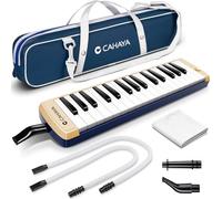 CAHAYA Melodica Instrumento 32 teclas: boquilla de doble tubo Air Piano Keyboard Instrumento musical regalo con bolsa de transporte Beige Azul