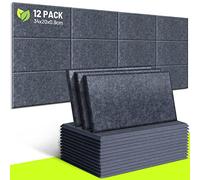 CAHAYA Paquetes De Paneles Acústicos De 9 Mm De Grosor Acolchados Sin Adhesivo En La Parte Posterior 34 * 20 Cm Panel De Aislamiento Acústico Que Absorbe El Ruido Para Las, Gris Oscuro CY0313-3