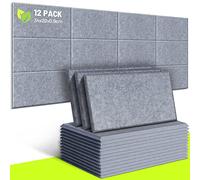 CAHAYA Paquetes De Paneles Acústicos De 9 Mm De Grosor Acolchados Sin Adhesivo En La Parte Posterior 34 * 20 Cm Panel De Aislamiento Acústico Que Absorbe El Ruido Para Las, Gris Claro CY0313-4