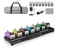 CAHAYA Pedalera para Guitarra con fuente de alimentación - Pedalboard de aluminio ligero con salida USB, bolsa, cables y adaptador de corriente para escenario y principiantes, 49×13 cm, 0,86 kg