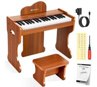 CAHAYA Piano Digital Infantil de Madera - 37 Teclas para Bebés, Teclado Musical Educativo con Control Táctil - Instrumento Didáctico para Niños de 3+ Años, Regalo