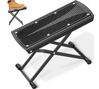 CAHAYA Reposapiés para Guitarra: con Goma Antideslizante: Plegable, Ajustable en Altura y con Gran Capacidad de Carga CY0337