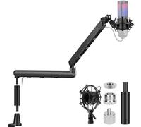 CAHAYA Soporte Brazo Micrófono Mesa - Ajuste Multidireccional Plegable Metal Capacidad de Carga 2500g para Podcasting y Streaming
