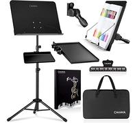 CAHAYA Soporte de partituras de doble uso con bandeja de sujeción y soporte de libro de escritorio, carpeta de partituras, soporte de proyector para guitarra, ukelele, violín