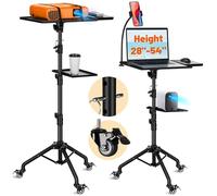 CAHAYA Soporte de trípode para proyector con ruedas: soporte para proyector de 28 a 54 pulgadas de altura ajustable, multifuncional, universal, soporte para laptop, soporte de DJ con altura ajustable