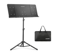 CAHAYA Soporte portátil para partituras: soporte sólido de doble uso para escritorio o suelo con extensores de panel, altura ajustable, soporte de metal estable con bolsa de transporte para piano