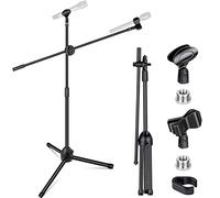 CAHAYA Trípode Boom Hoja Soporte de Micrófono Universal Metal Mic Stand, para Rendimiento Canto Discurso Boda Escenario y al aire libre CY0318