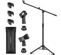 CAHAYA Upgraded Trípode Boom Hoja Micrófono Soporte Universal de Metal Mic Stand con Bolsa de Transporte, para Actuación Canto Discurso Boda Escenario y al Aire Libre CY0311