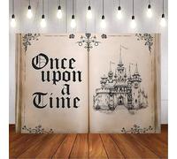 Caheansi Once Upon a Time - Telón de fondo vintage floral de 8 x 6 pies, diseño de castillo de princesa, cuentos de hadas, fondo para fotografía, fiesta de cumpleaños, decoración de mesa de pastel