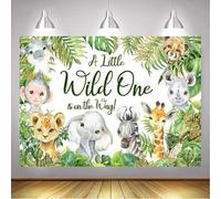 Caheansi Telón de fondo de safari para baby shower de 5 x 3 pies, animales tropicales de la selva A Little Wild One is on The Way, fondo de fotografía para baby shower, decoración de fiesta de