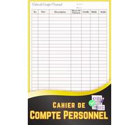 Cahier De Compte Personnel: Carnet de Suivi Financier | Tableaux Clairs pour Suivre Crédit, Débit et Solde | Gestion Simple du Budget Quotidien