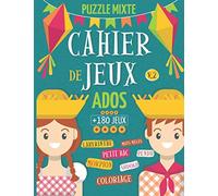Cahier de jeux ados: Cahier de vacances multi jeux pour Adultes et Enfants, plus de 180 Jeux originaux: Sudoku, Mots-mêlés, Labyrinthes, Pendu, ... Solutions en fin de livre| Grand Format.