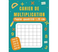 Cahier de Multiplication: Papier quadrillé 1,25 cm pour la pratique des mathématiques • Idéal pour les tables de multiplication, l’alignement des nombres et les exercices de calcul • École primaire