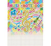 Cahier de Musique avec Portée et Carreaux - Cahier de Musique pour Enfants et Débutants: Papier à musique double portée + lignes carreaux - idéal pour école et solfège