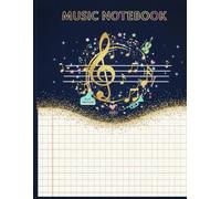 Cahier de Musique avec Portées et Carreaux - Cahier de Musique pour Enfants et Débutants: Papier à musique double portée + lignes carreaux - idéal pour école et solfège