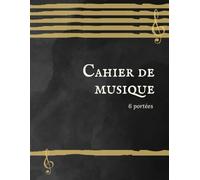 Cahier de Musique: Carnet de Partitions 6 portées par page et grands carreaux - 120 pages - Grand Format A4 (21x29.7 cm) - Partition pour Dictée, Étude, Solfège, Composition Musicale et Chant