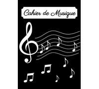 Cahier de musique: Format A4 100 pages | Grands Carreaux & Portées | Noir