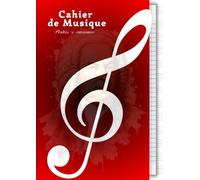 Cahier de Musique - Portées Vierges & Pages à Carreaux | Carnet Mixte A4 (21x29.7 cm), 100 Pages: Alternance de portées musicales et de feuilles à ... élèves, professeurs et compositeurs - Rouge