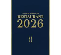 Cahier de Réservation Restaurant: 1 page par Jour avec Date (Déjeuner + Diner) | Du 1 Janvier au 31 Décembre, Format A4 - Bleu