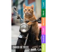 Cahier De Texte: 2025 2026 Chats Pour Garçon & Fille En Primaire, Collège Et Lycée Pratique Pour Toutes Les Matières