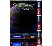 CAHIER DE TEXTE 2025 2026 ESPACE: Planète terre | Avec coloriage thème rentrée scolaire et un tableau de multiplication sur la quatrième de ... samedi pratique pour Toutes les matières...