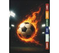 Cahier de Texte 2025 2026 Football : Du CP au CM2 (CE1, CE2, CM1) - Pour filles et garçons - Utile dans toutes les matières pour une rentrée organisée, Motif Foot.