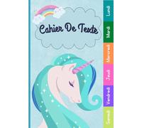 Cahier De Texte: 2025 2026 Licorne Pour Filles CP, CE1, CE2, CM1, CM2, Collège Et Lycée Pratique Pour Toutes Les Matières